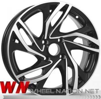 16" WN 5-Spoke Twist Wheels - Black / Machined