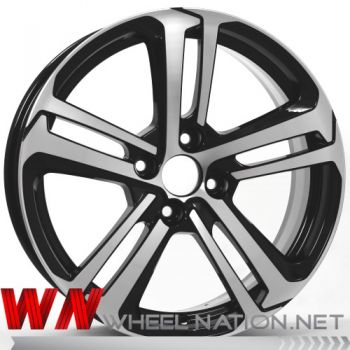 17" WN 5- Twin Spoke Wheels - Black / Machined