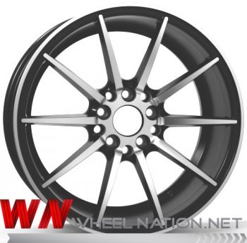 16" WN 10 Spoke Wheels - Black / Machined