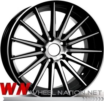 18" WN 15 Spoke Concave Wheels - Black Machined