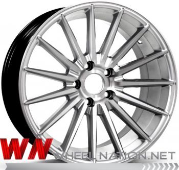 17" WN 15 Spoke Concave Wheels Hyper Silver Machined