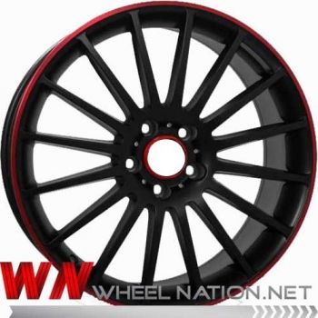 19" Mercedes AMG 16-Spoke Reproduction Wheels - Black Red