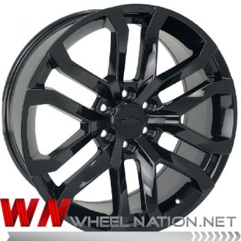 22" GM Twin Spoke Black Wheels - Factory Reproduction