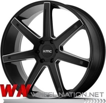 22" KMC Revert KM700 Wheels - Black Milled