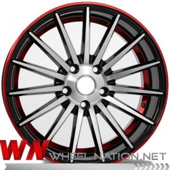 17" WN 15 Spoke Wheels - Machined / Red