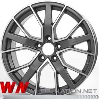 18" WN V Spoke Wheels - Machined / Grey