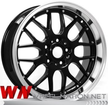 18" WN Deep Dish Y-Spoke Wheels - Black / Polished