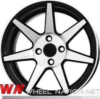 15" WN W7 Wheels - Black / Machined Face