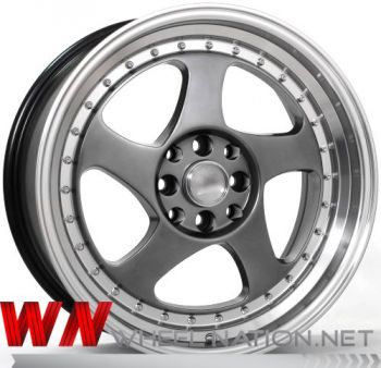 17" WN Deep Dish Twist Wheels - Grey / Polished