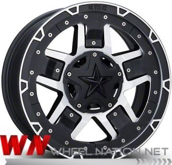 20" KMC XD Rockstar 3 XD827 Wheels - Black White