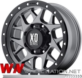 18" KMC XD Bully XD127 Wheels - Black Grey 